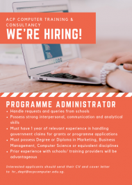 We’re Hiring! Programme Administrator