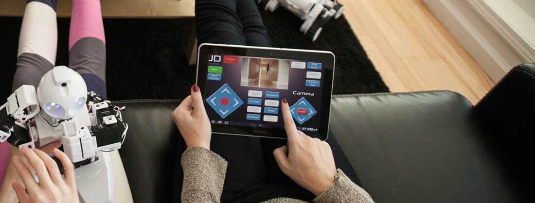 A tablet with ez-builder in use.